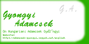 gyongyi adamcsek business card